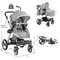 Costway Folding Aluminum Infant Baby Stroller Kids Carriage Pushchair W/ Diaper Bag Gray/Blue/Khaki